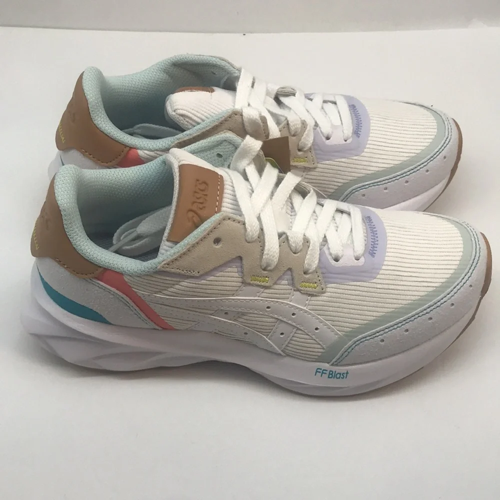 Asics White and Light Blue Athletic Shoes - Picture 5 of 5